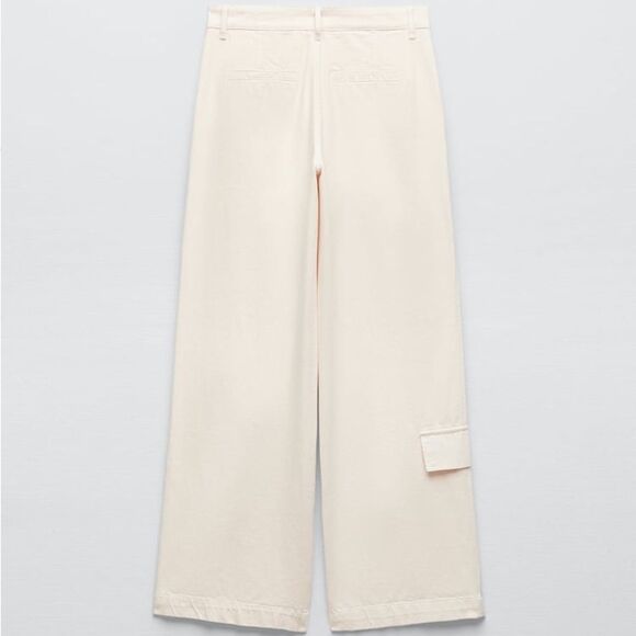 Zara Ecru Cargo Pants New - Picture 4 of 12